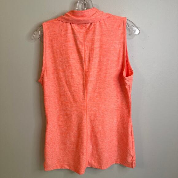 Under Armour Women’s Medium Sleveless Golf Polo Neon Orange Country Club - Picture 5 of 7